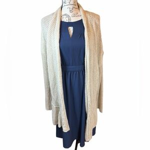 The Fisher Project Linen Mohair Open Front Cardigan Sweater Pockets M